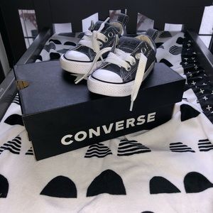 Gently used denim Converse, box included!